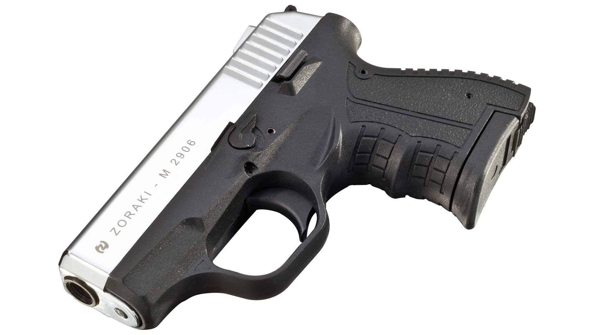 Zoraki m2906 - 9mm pepper/teargas/blanks pistol, shiny chrome