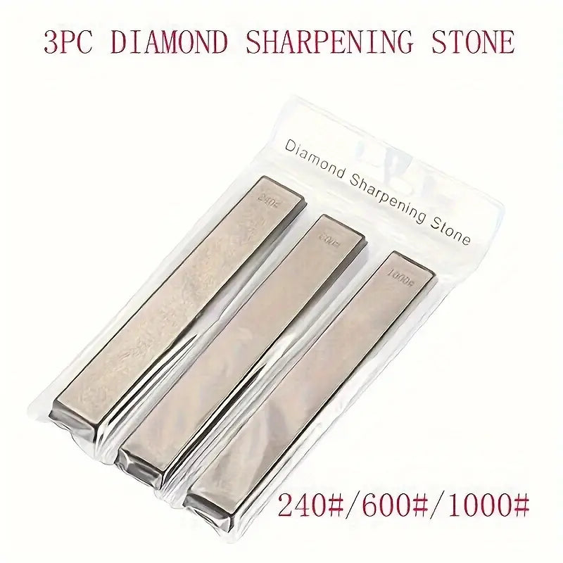 3-Piece Professional Diamond Knife Sharpening Set for Kitchen Knives
