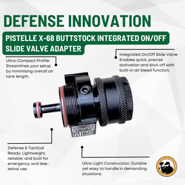 Defense Innovation Pistelle X-68 Buttstock Integrated On/Off Slide Valve Adapter