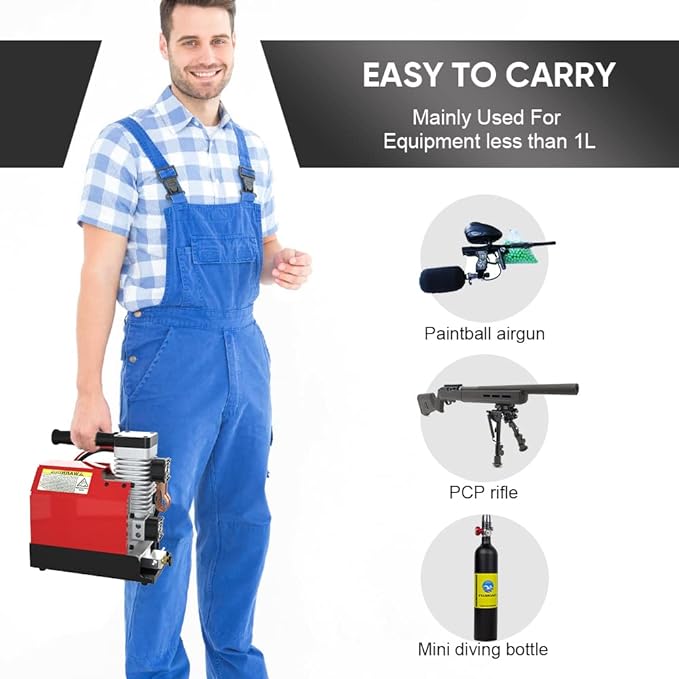 GX CS2 Mobile Mini High Pressure Compressor 12V DC & 220V AC Compatible