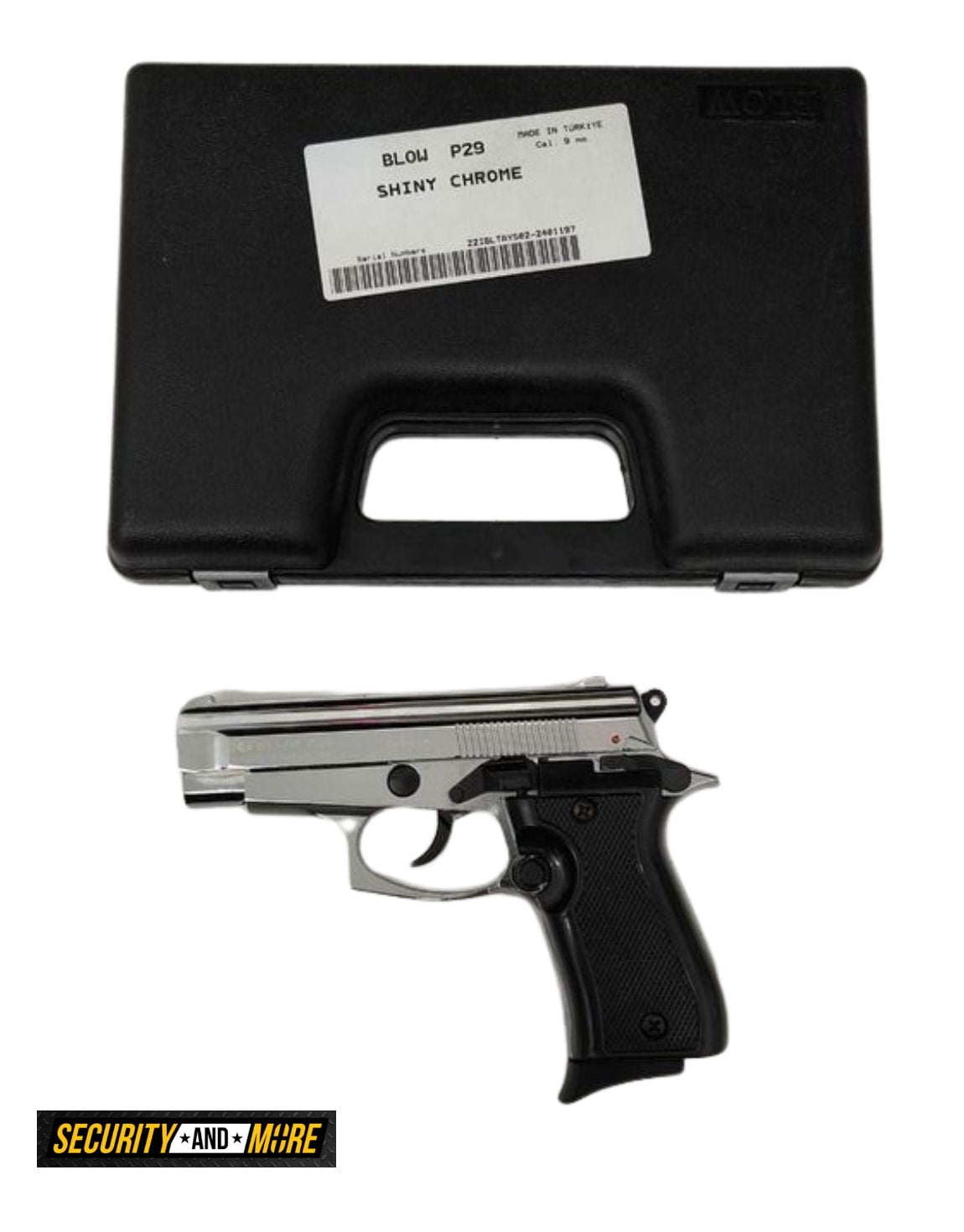 Blow P29 Shiny Chrome 9mm Blank Gun Pepper Gun