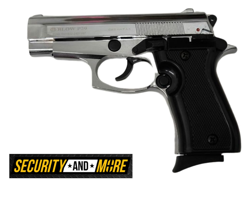 Blow P29 Shiny Chrome 9mm Blank Gun Pepper Gun