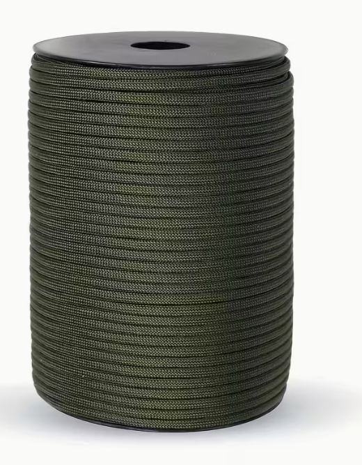 50M Roll Pack 9-Core Umbrella Rope 4mm Black, Polyamide, Under 55.34 KG (2.27KG)