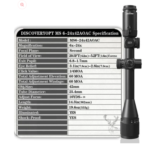Discovery MS 6-24X42 AOAC Rifle Scope