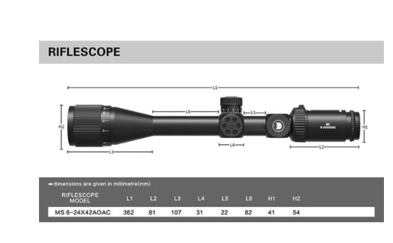 Discovery MS 6-24X42 AOAC Rifle Scope