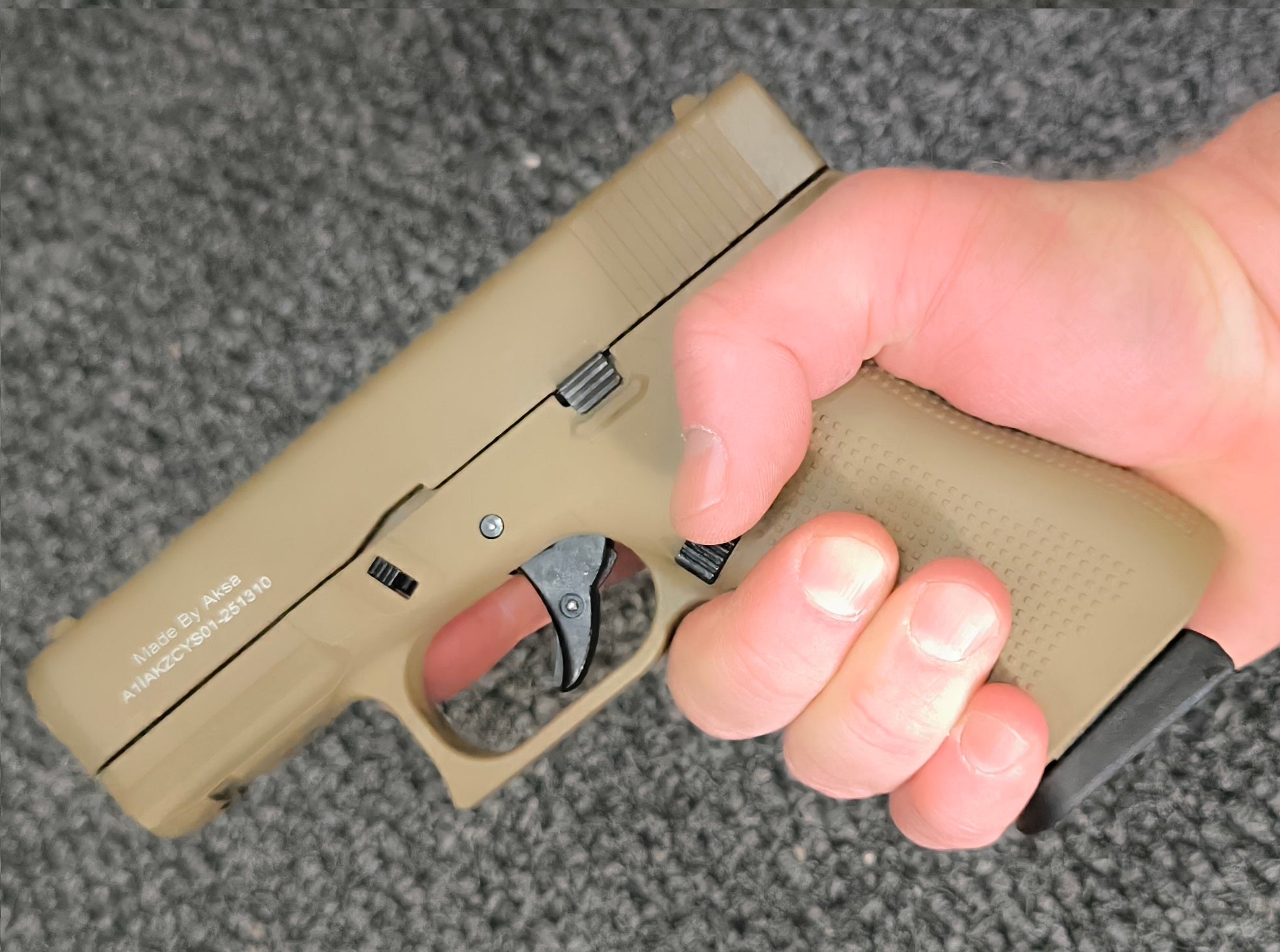 AKSA Arms Model AK-22 Blank Gun Glock 43X - FDE TAN
