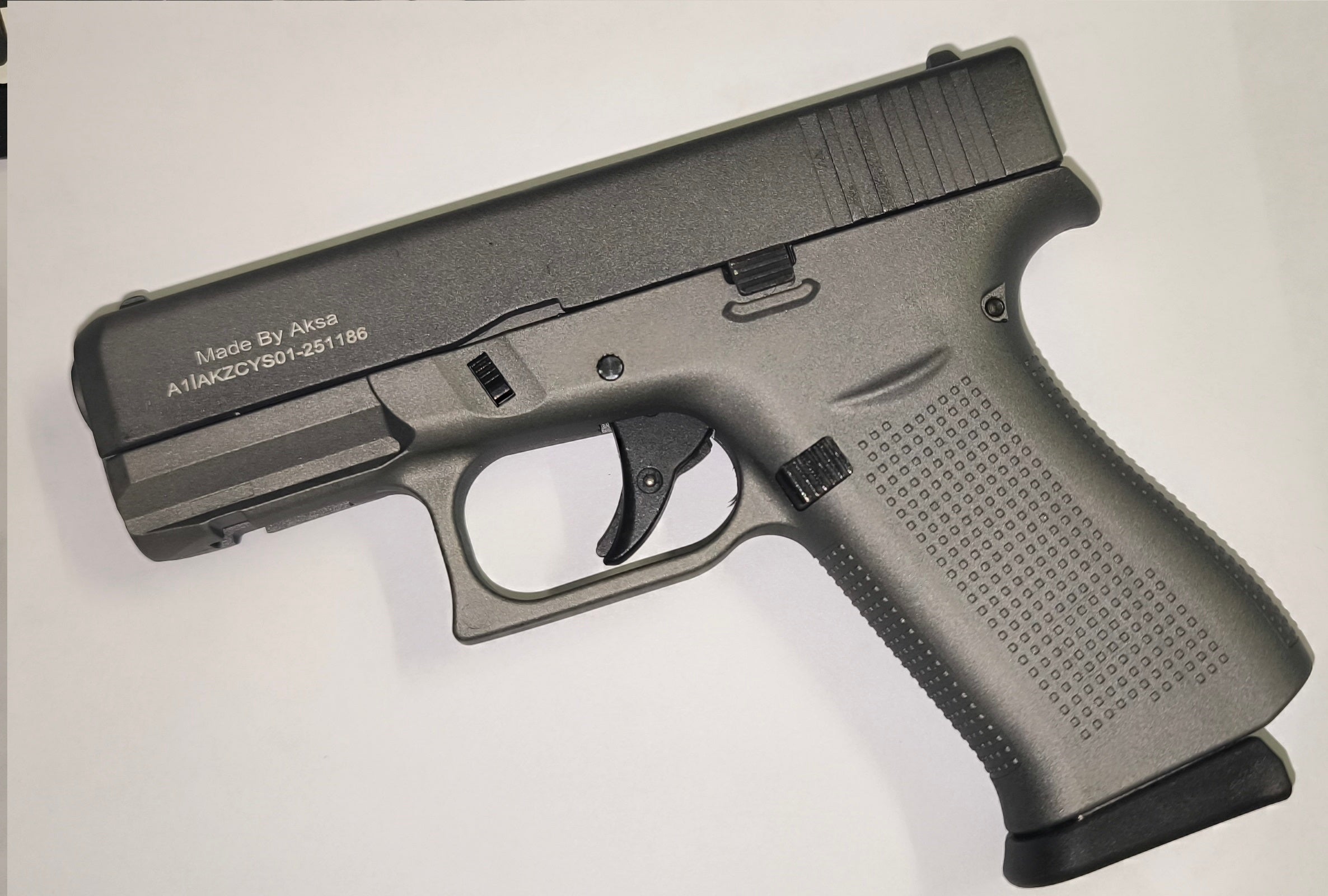AKSA Arms Model AK-22 Blank Gun Glock 43X - Grey SIlver