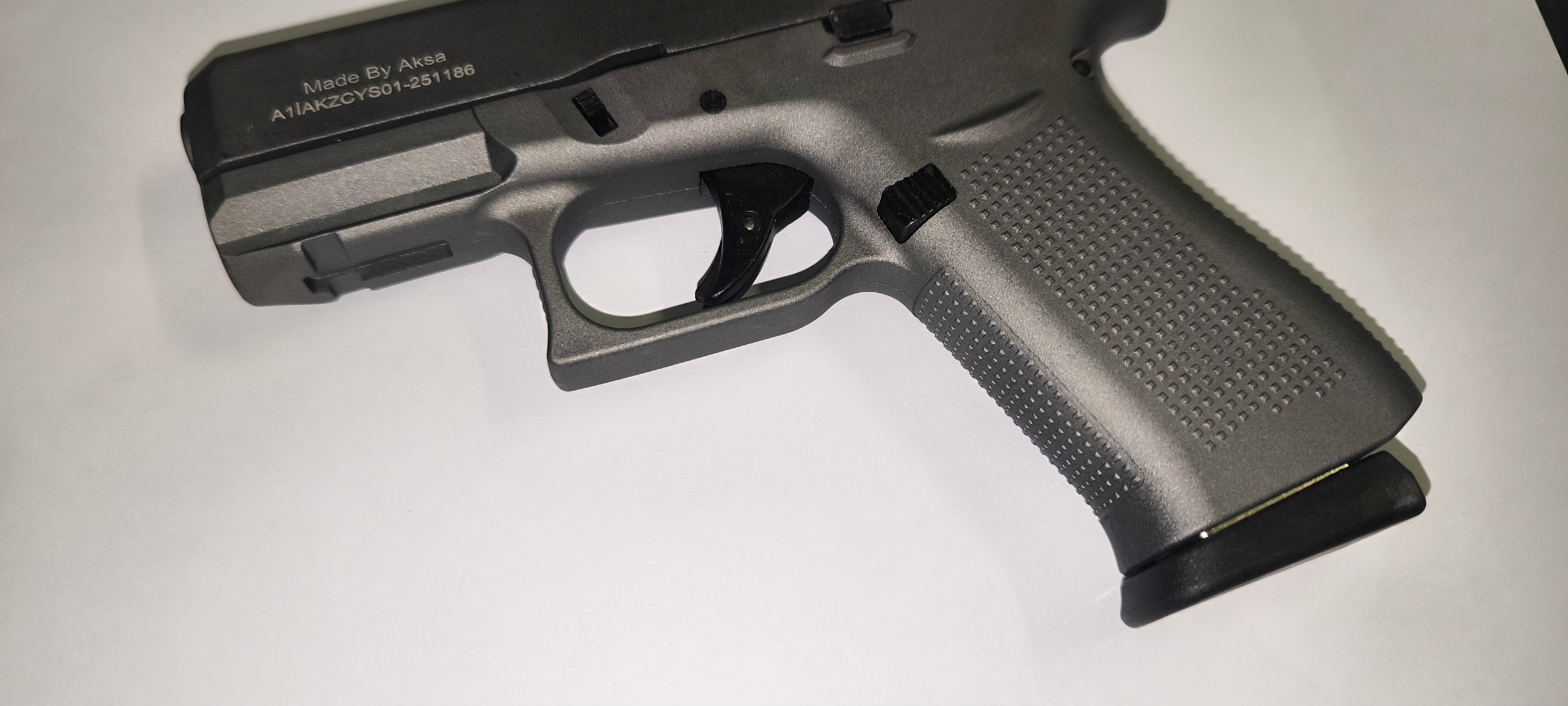 AKSA Arms Model AK-22 Blank Gun Glock 43X - Grey SIlver