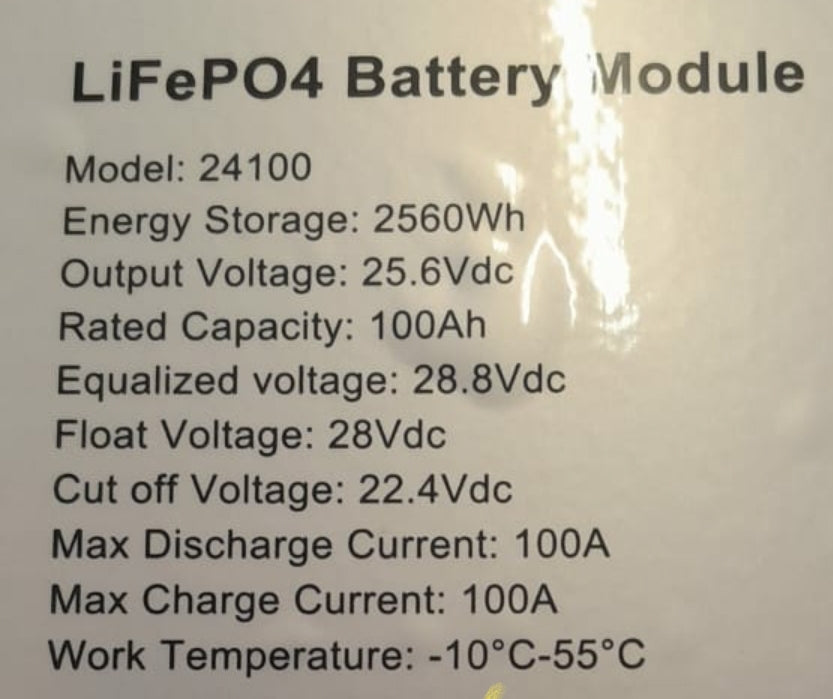 Hoselect 24V Lithium Battery LIFEPO4 100Ah - Wall Mount