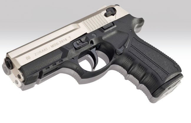 Zoraki 2918 - 9mm pepper/teargas/blanks pistol, shiny chrome