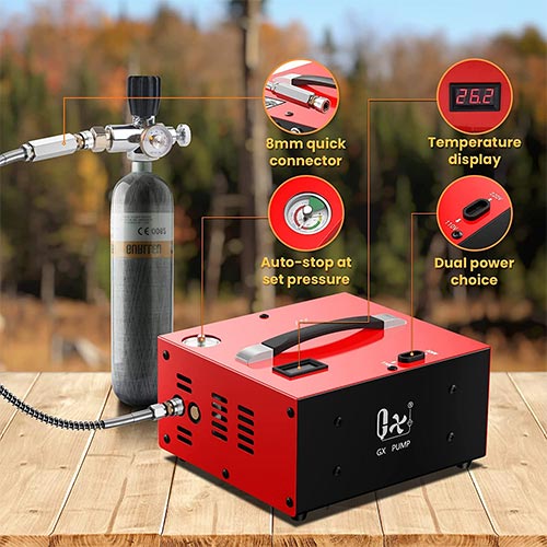 12V/220V Mini Compressor | 250 Bar Fill Pressure | Automatic Cut-Off Gauge