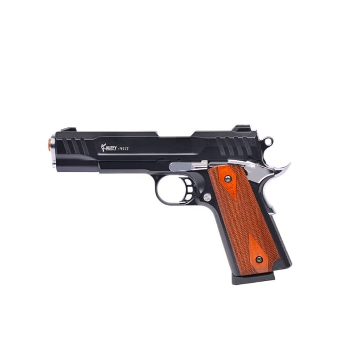 Kuzey 911T Blank Firing Signal Gun - Black With Walnut Grip