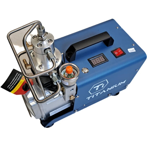 Mini High Pressure Titanium Compressor | 220V | 0-300BAR | Includes Water Pump, Requires External Cooling (Water Reservoir)