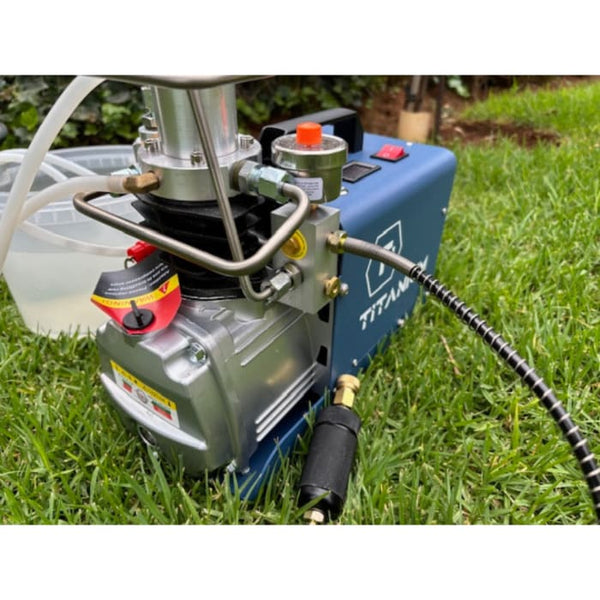 Mini High Pressure Titanium Compressor | 220V | 0-300BAR | Includes Water Pump, Requires External Cooling (Water Reservoir)