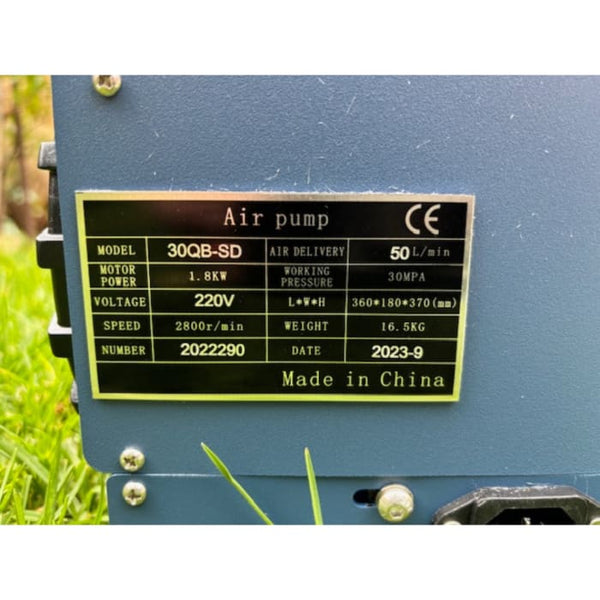 Mini High Pressure Titanium Compressor | 220V | 0-300BAR | Includes Water Pump, Requires External Cooling (Water Reservoir)