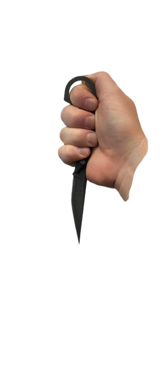 Fixed Blade D2 Stonewashed Ring Knife with Kydex Sheath