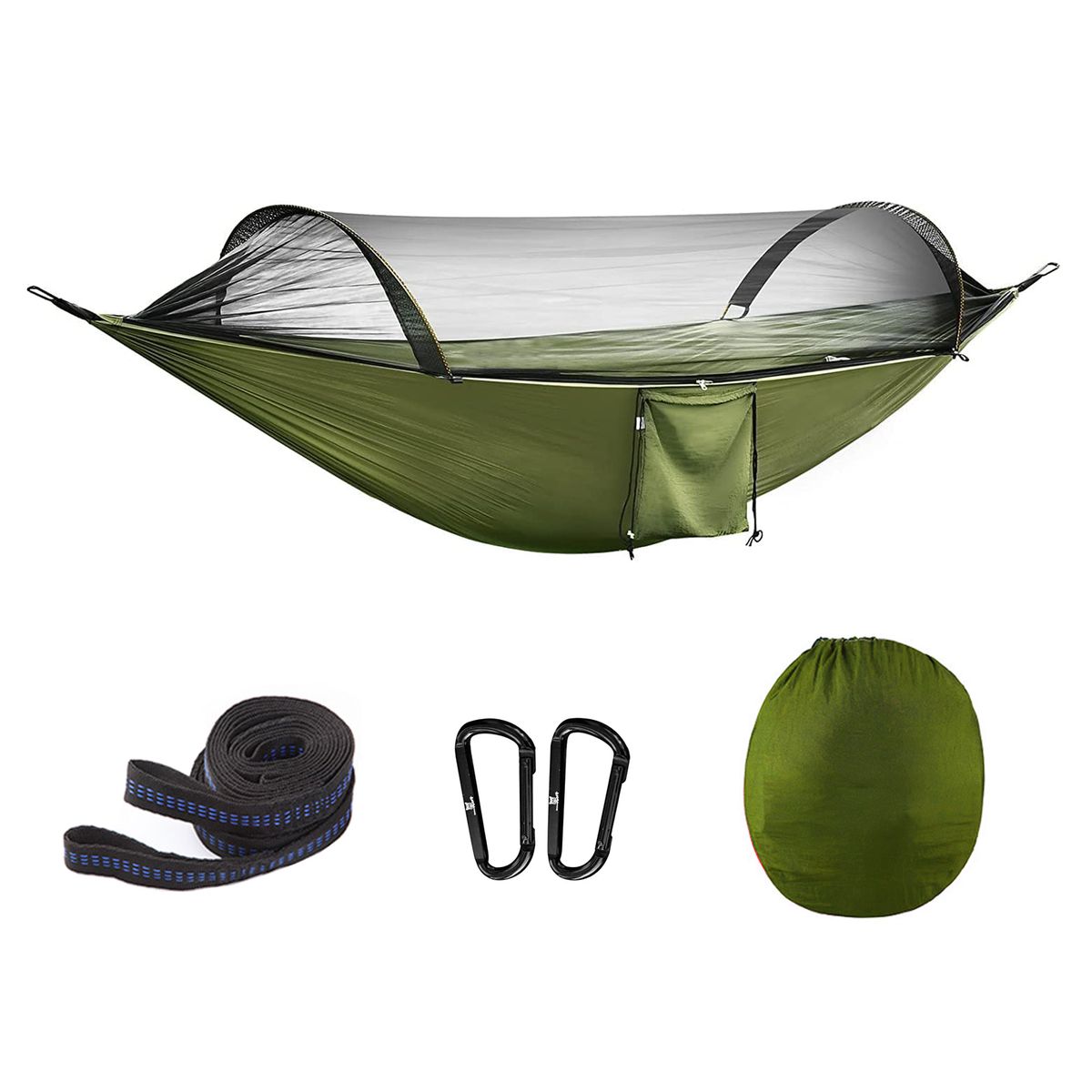 Portable Automatic Quick-opening Nylon Hammock with Mosquito Net-290x140cm