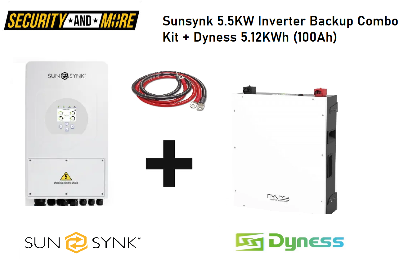 Sunsynk 5.5KW Inverter Backup Combo Kit with Dyness 5.12KWh (100Ah)