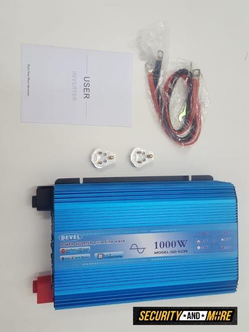 1000w Devel Pure Sine Inverter | 12v Dc To 220v Ac| Inverter -Pure Sine Wave (2000w Peak) - Security and More