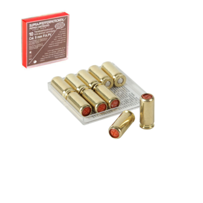 Wadie 9mm PA.P.V Pepper Cartridges box of 10