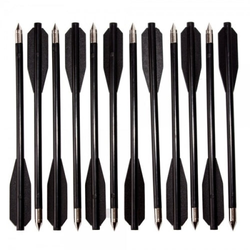 Plastic Bolts Arrows 6.5" Metal Tipped | Pack of 12 | for 50/80 LBS Crossbows