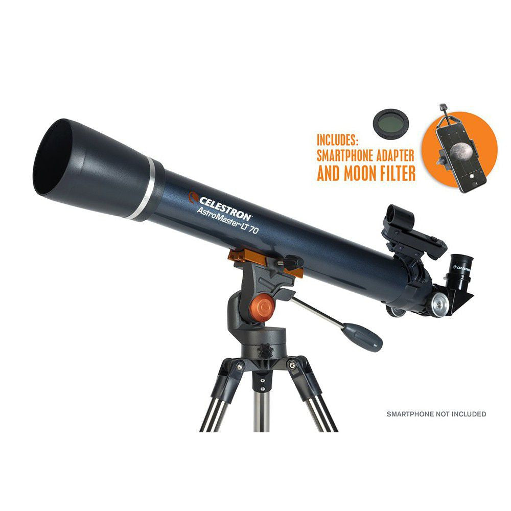 Celestron Astromaster 70LT AZ + Moon Filter & Smartphone Adapter