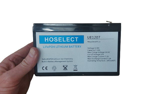 HOSELECT 12.6V 7.2AH Lithium Battery LiFePO4 (Best Gate Motor or Alarm Battery)