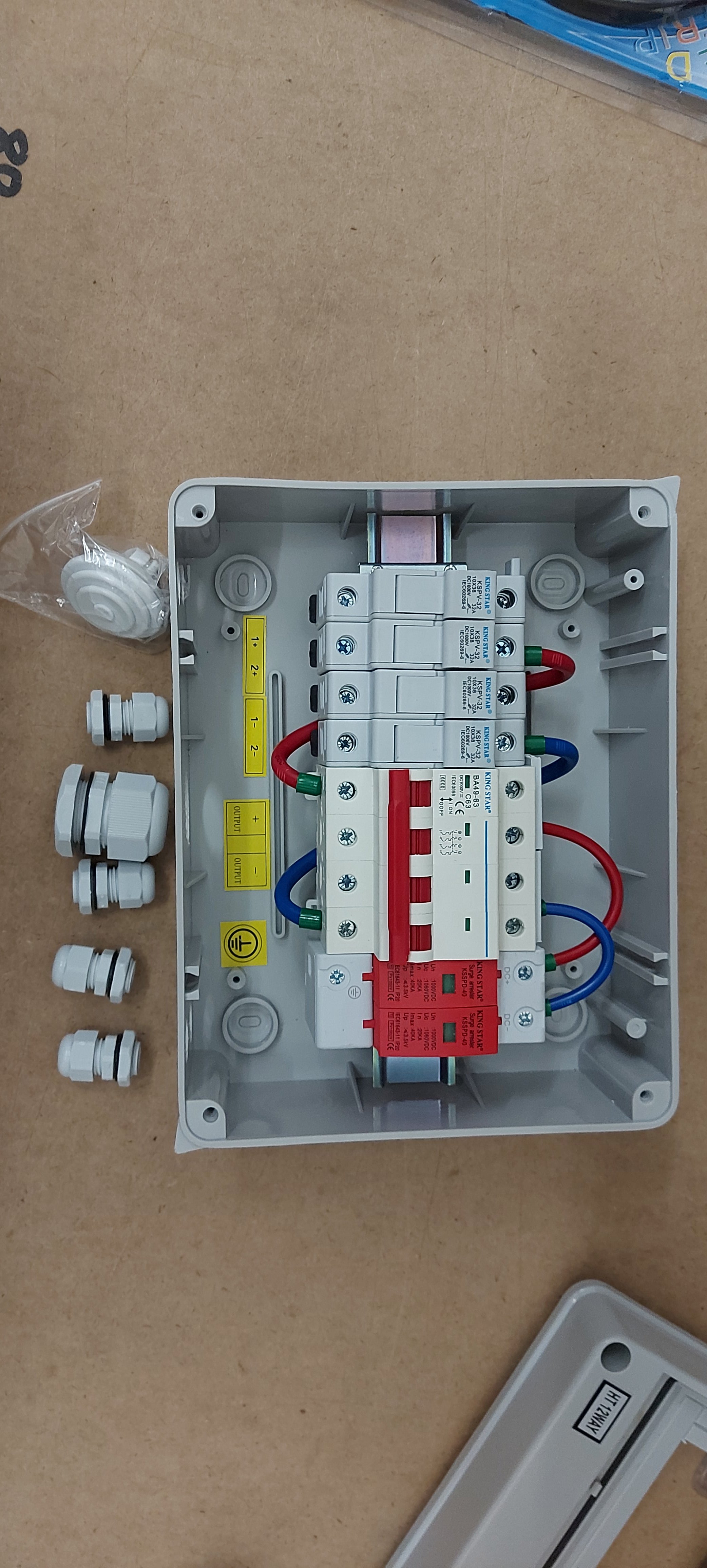 Combiner Box 2 String | Prewired with Surge Arrest & Fuses