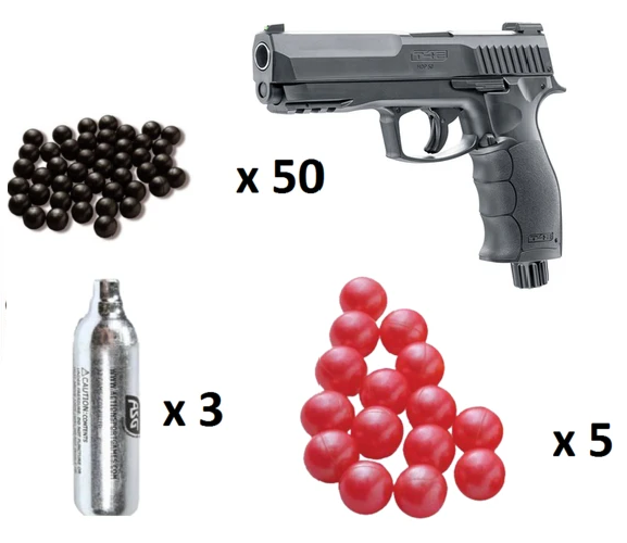 PACK HOME DEFENSE TP50 COMPACT.50 (11 joules) + 5 Co2 + 100 munitions