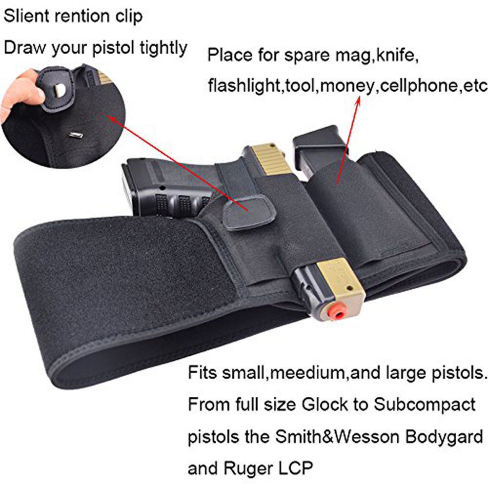 Concealed Carry Ultimate Belly Band Holster Pistol Holster- Fits all Guns