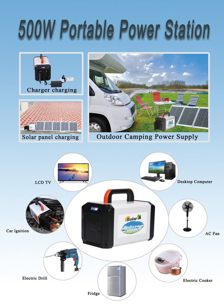 Portable Power Generator with Built in 500W Inverter