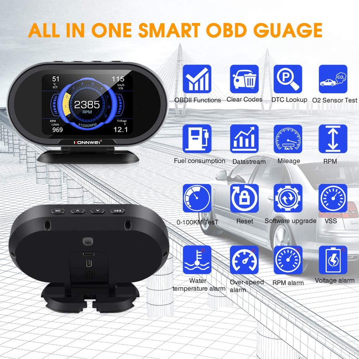 Konnwei KW206 HUD & OBD2 Scanner