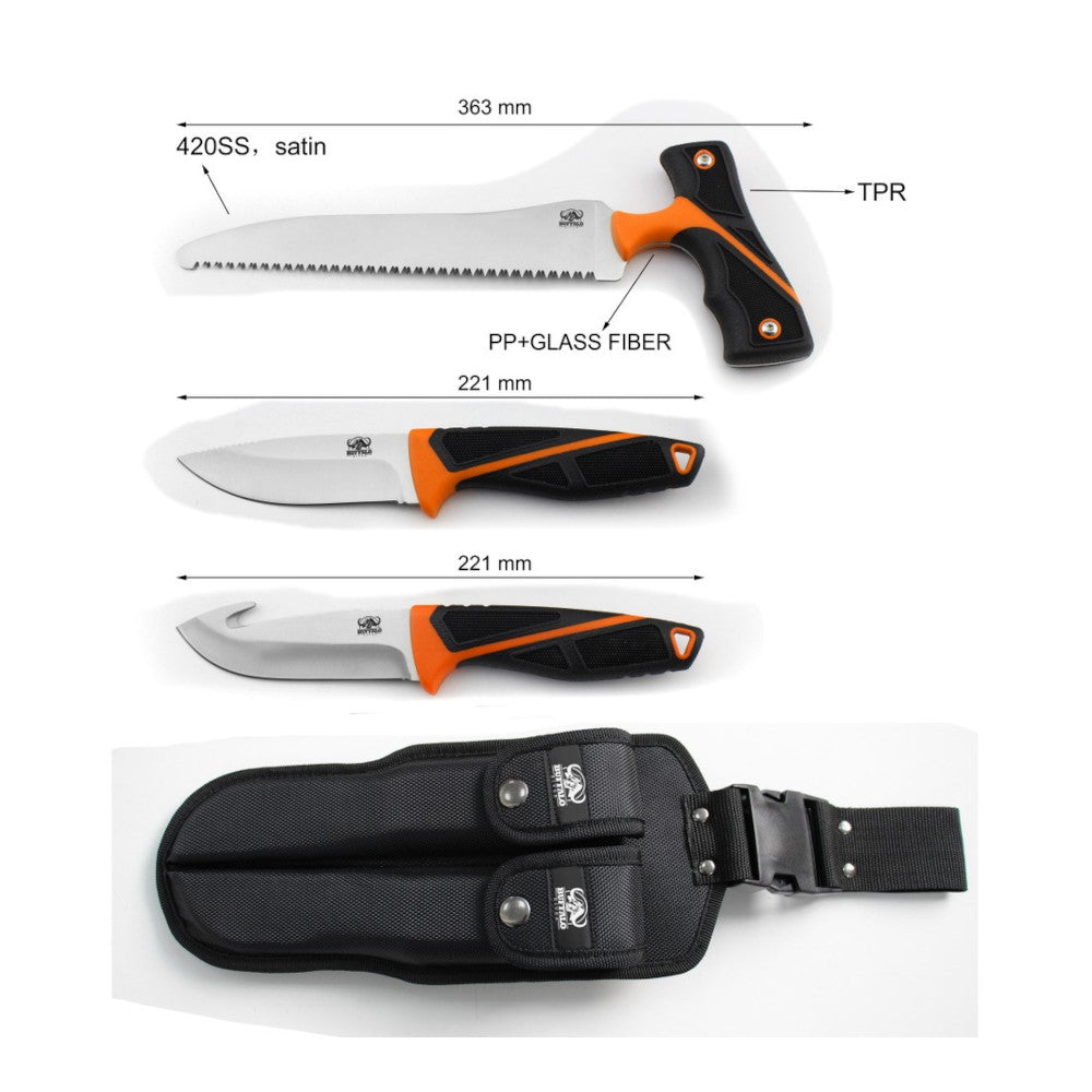 Buffalo River 3pc Knife set with Nylon Sheath