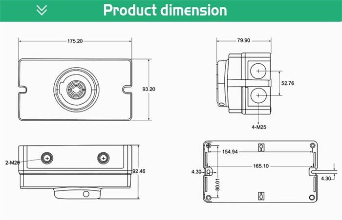DC Isolator Switch 1000V 9A-32A IP66 HMH-32 2 pole