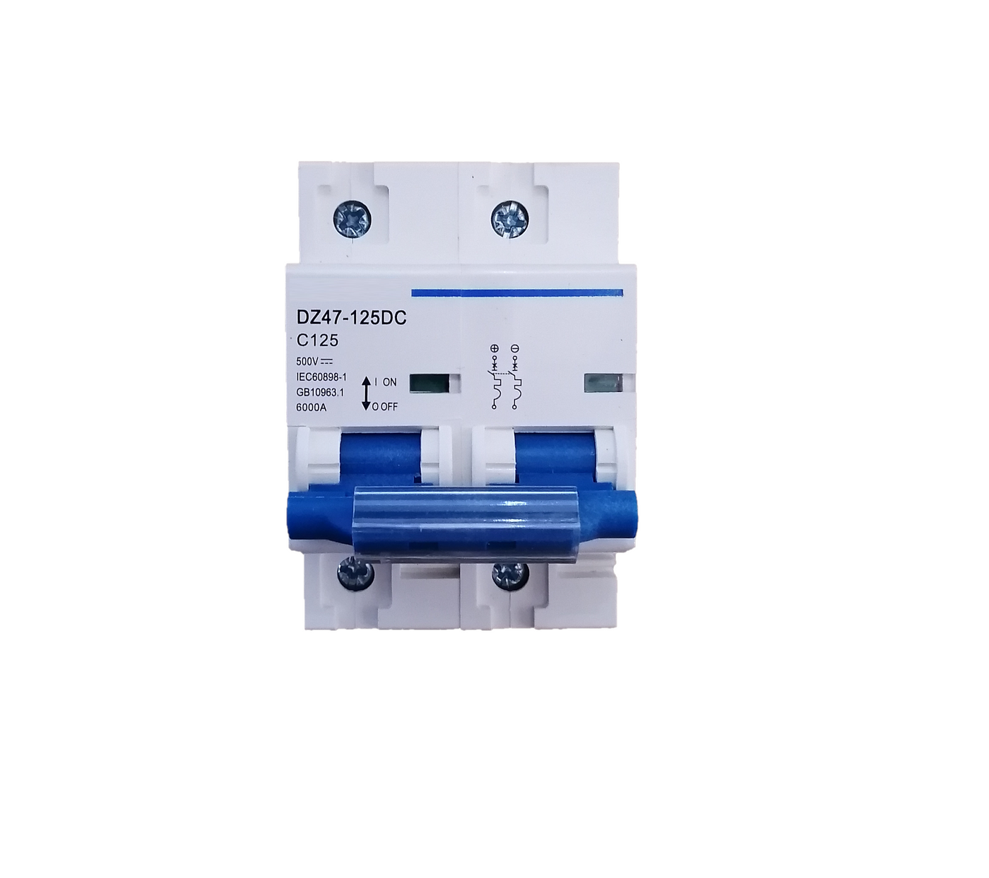 Double Pole DC Circuit Breaker 125A |  12-100v DC | 800-1000w | Solar Circuit Breaker| DIN Rail