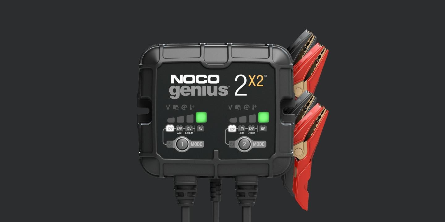 Noco Genius 6V/12V 2-Bank, 4-Amp (2-Amp Per Bank) Fully-Automatic Smart Charger