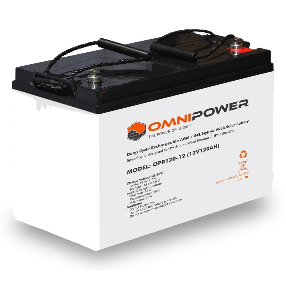 OmniPower 12V 120Ah OPR Deep Cycle Rechargeable AGM / GEL Hybrid VRLA Battery OPR120-12: