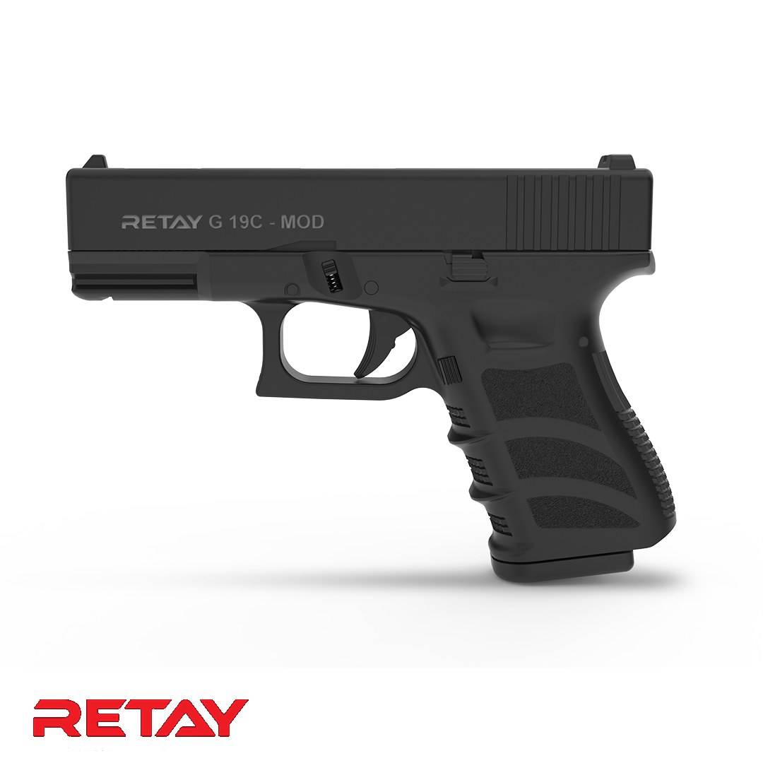 Retay Glock 19 | 9mm Blank Round - Black | Pepper Gun