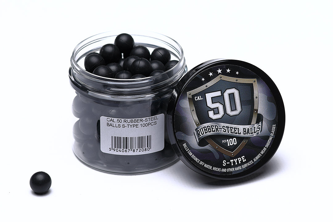 50 Cal Rubber Steel Ball S-Type Balls 100's