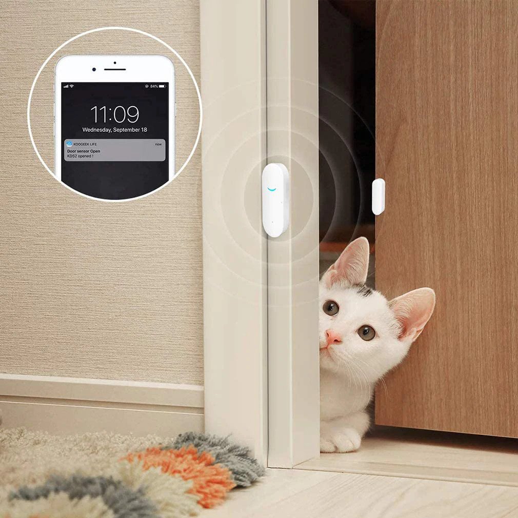 WiFi Wireless Door Window Sensor,TUYA Smart Alarm, Home Security Alarm System, Compatible with Alexa, Google Home, Siri