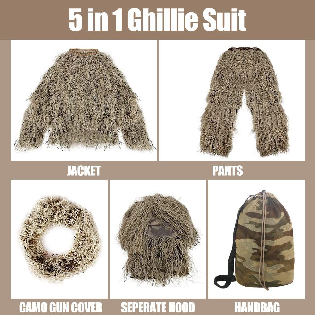 Ghillie Suit P.L.A. Camouflaged Clothing - Karoo Beige