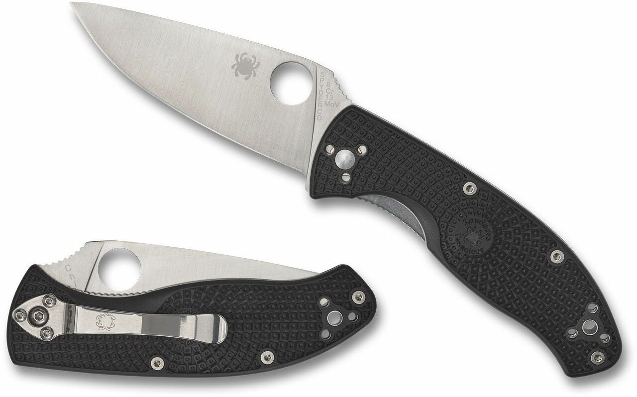 Spyderco Tenacious Lightweight Plain Blade Black FRN C122PBK
