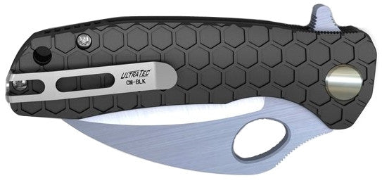Honey Badger Claw Small Serrated Folding Knife - Black