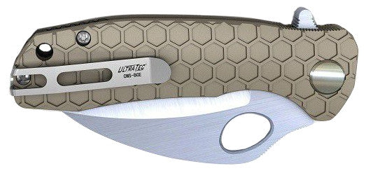 Honey Badger Claw Small Serrated Folding Knife - Tan