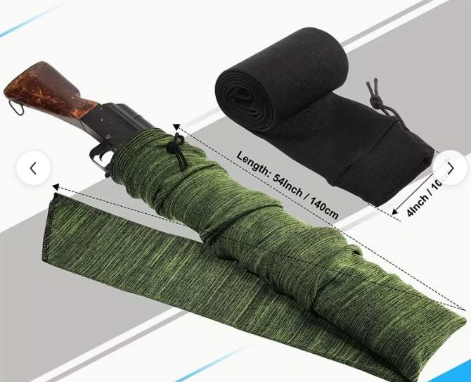 54-inch Elastic Tactical Storage Bag Dustproof Knitted Sleeve Tactical Organizer Sock Case Carrying Bag