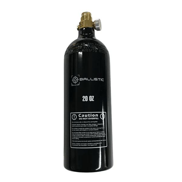 Ballistic 20oz CO2 Tank with On/Off Tap Valve