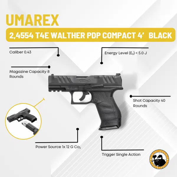 Umarex Walther PDP Compact T4E .43CAL - Self Defense