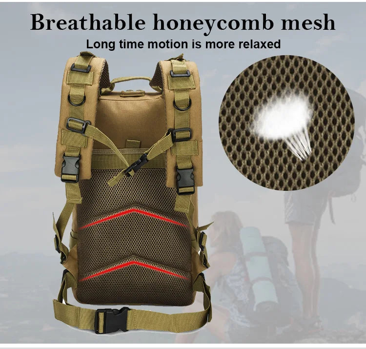 Tactical Molle Assault Backpack – Military-Style Compact EDC Bag with Multi-Compartments, Heavy-Duty Construction & Modular Gear System - Select Colour
