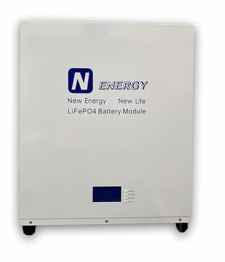 Nenergy 48V Lithium-ion LiFePo4 Battery (120Ah) 5.76KWh - Wall mount Battery Cables not Included