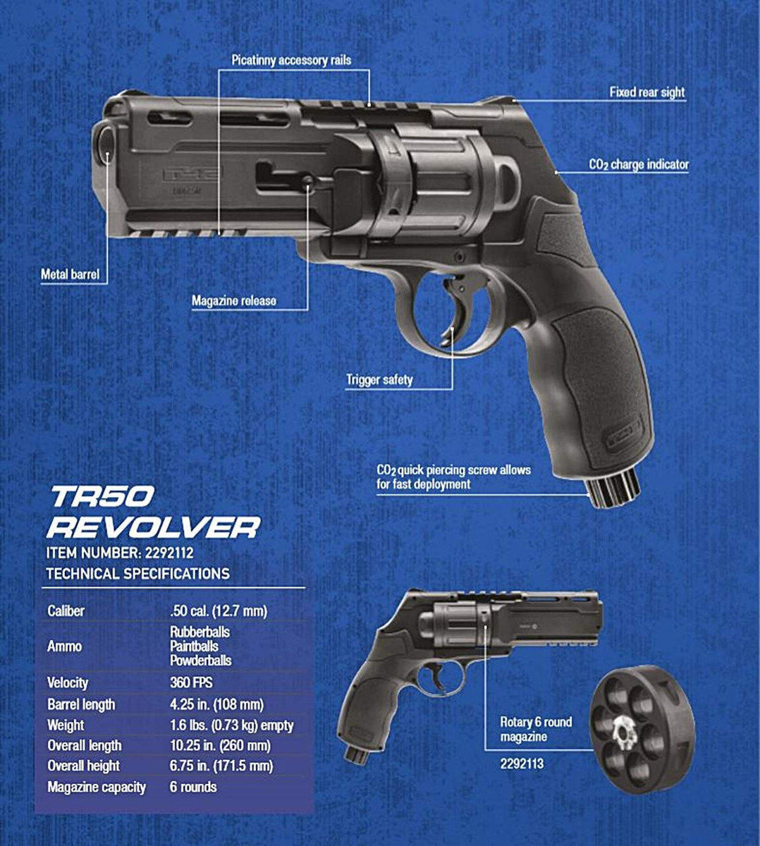 Umarex T4E TR50 Home Self Defence Pistol | 50Cal